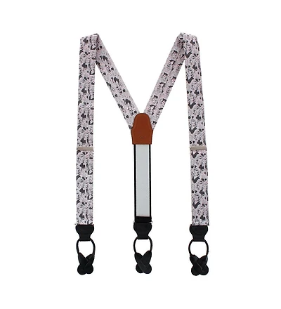 Trafalgar Men's Vintage Vixen Novelty Silk Button End Suspenders