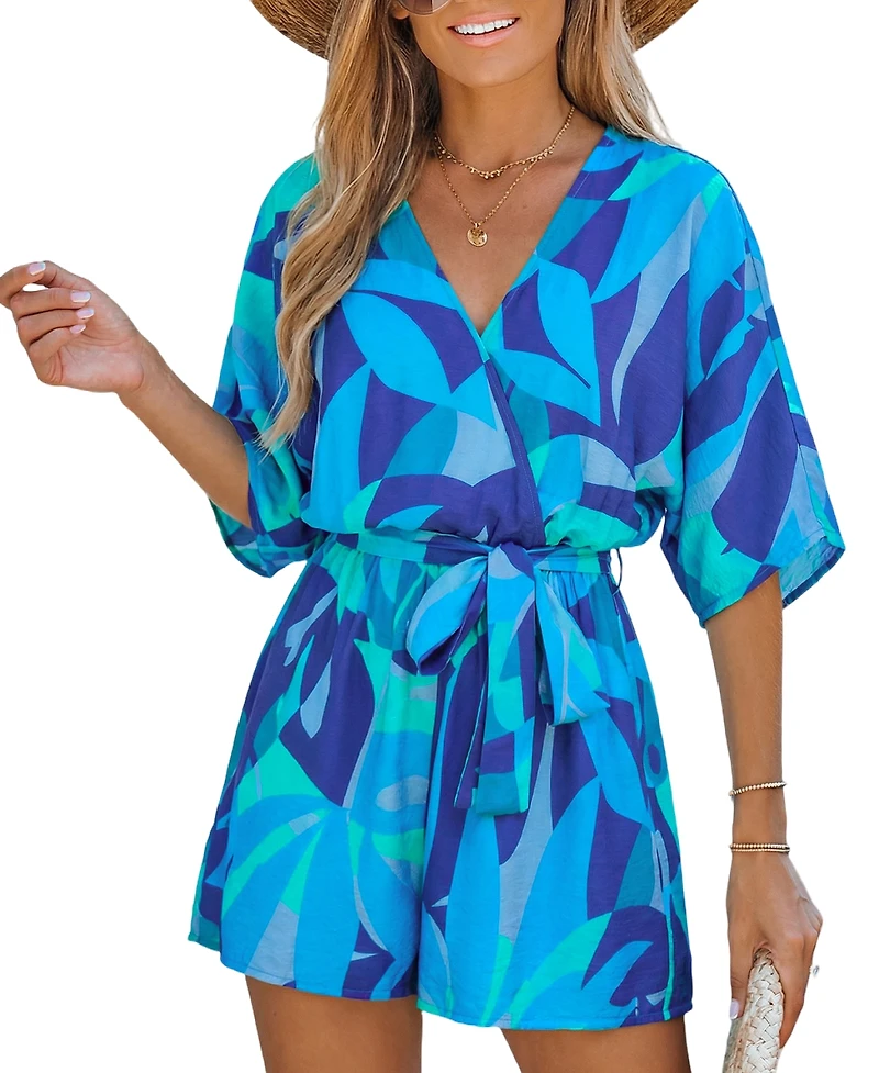 Cupshe Women's Wild Zephyr Tropical Romper
