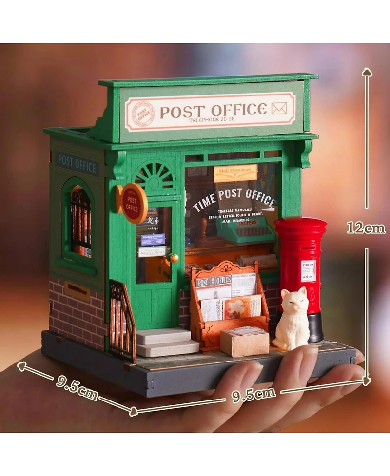 Robotime Dollhouses, Diy Miniature Dollhouse with Post Office Theme, Bookshelf Decoration Birthday Gifts for Adult Kids