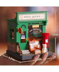 Robotime Dollhouses, Diy Miniature Dollhouse with Post Office Theme, Bookshelf Decoration Birthday Gifts for Adult Kids