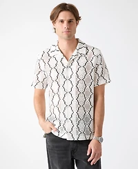 Guess Men's Carter Geometric Crochet Resort Shirt