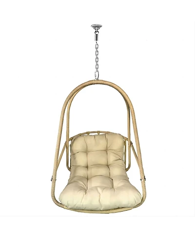 Clihome Wicker Rattan Swing Egg Chair without Stand