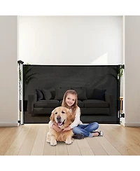 Cozito Retractable Mesh Safety Gate 57" Wide x 38.5" Tall with Security Lock for Stairs and Hallways