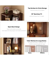 Rainsken 5 Tier L-Shaped Corner Bookshelf