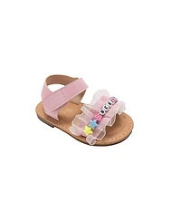 Bebe Big Girls Girl's Fashion Sandals – Dressy Shoes with Ruffle Detail Mix Beads
