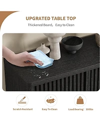 gaomon 63 Inch Shoe Cabinet Large Shoe Storage Cabinet with Adjustable Shelves Wooden Shoe Organizer with Fluted Door Holds 50–60 Pairs for Ent