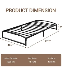 gaomon Metal Bed Frame,Platform Frame with Arch Design,10" Heavy Duty Strong Support Slats,Sturdy Mattress Foundation,Easy Assembly