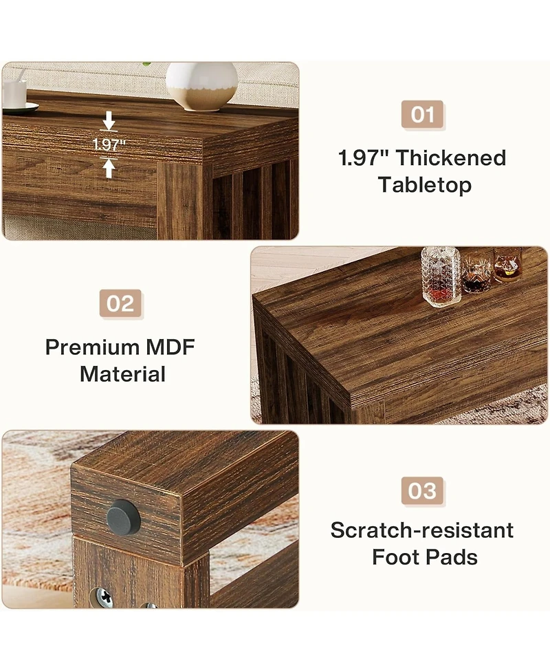 Tribesigns 63-inch Bar Table, Farmhouse Counter Height Pub Dining Table, Rectangular Kitchen Bar Height Table