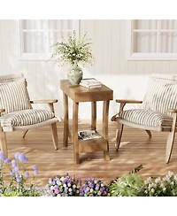 Tribesigns 2-Tier Rectangular End Table, Narrow Side Table, Small Night Stand for Bedroom, Living Room, Small Spaces