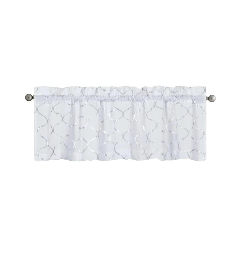 Kate Auroras Trellis Lattice Rod Pocket Valance - 56 in. W x 18 L