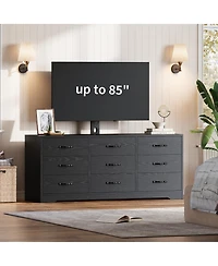 gaomon Modern Tv Stand with Mount, 55 Inch Entertainment Center with 9 Drawers, Adjustable Height Media Console for TVs 85 Inch