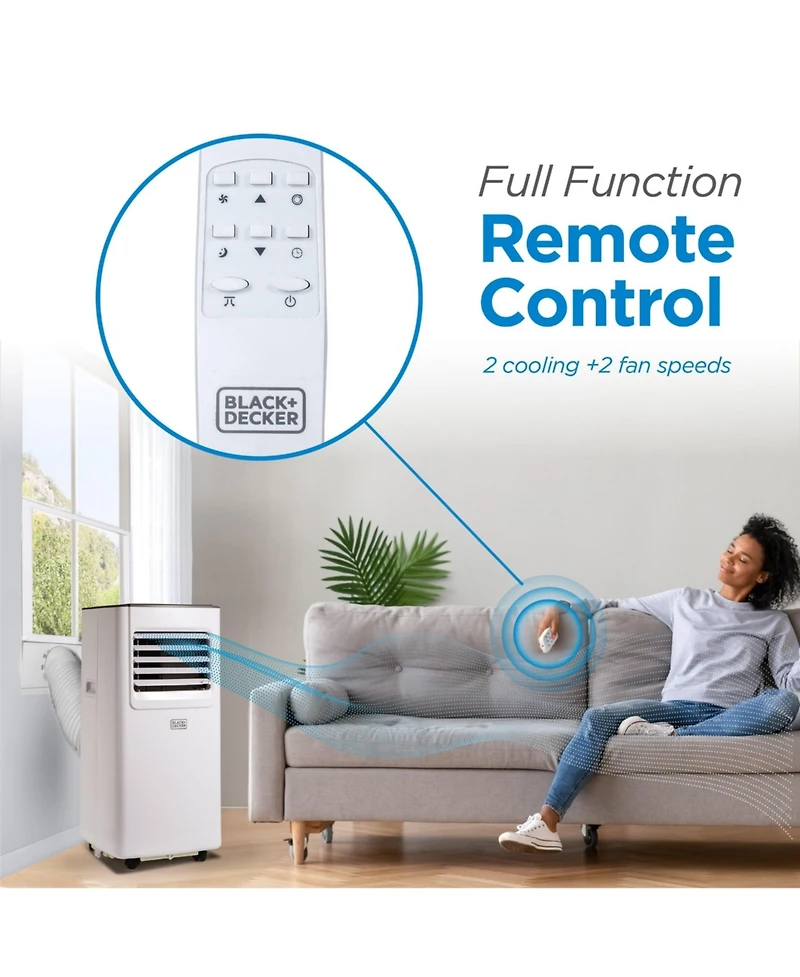 Black+Decker 8,000 Btu Portable Ac with WiFi and Remote, 3-in-1 Air Conditioner, Fan and Dehumidifier, App, Alexa and Google, Window Kit