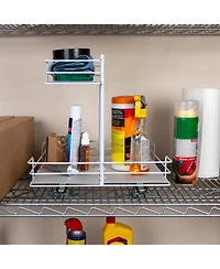 Household Essentials Glidez Paint-Finished Steel Pull-Out Storage Organizer, 2 -Tier Design