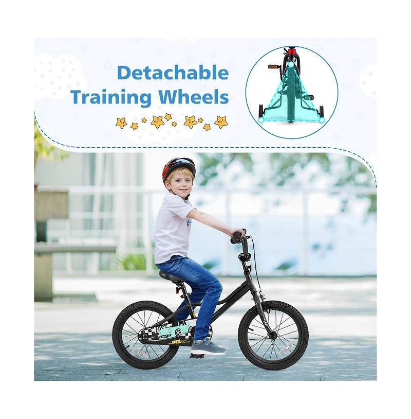 16 Inch Kids Bike Adjustable for 4-7 Years Old with Low-Step Frame