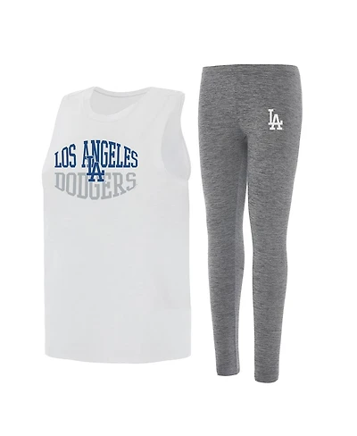 Concepts Sport Women's 2-Piece Charcoal/White Los Angeles Dodgers Contend Tank Top and Leggings Set