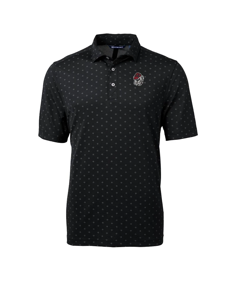 Cutter & Buck Men's Black Georgia Bulldogs Big Tall Virtue Eco Pique Tile Print Polo Shirt