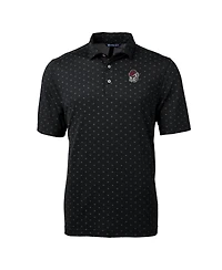 Cutter & Buck Men's Black Georgia Bulldogs Big Tall Virtue Eco Pique Tile Print Polo Shirt