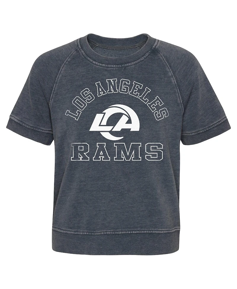 Outerstuff Girls Juniors Heather Charcoal Los Angeles Rams Cheer Squad Raglan T-Shirt