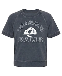 Outerstuff Girls Juniors Heather Charcoal Los Angeles Rams Cheer Squad Raglan T-Shirt