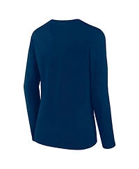 Fanatics Women's Navy Houston Texans Long Sleeve Scoop Neck T-Shirt