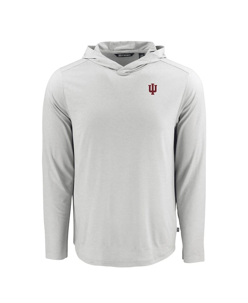 Cutter & Buck Men's Gray Indiana Hoosiers Coastline Epic Comfort Eco Long Sleeve Hoodie