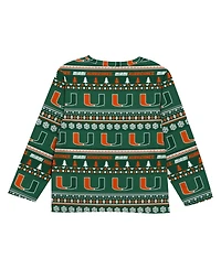 Outerstuff Baby Boys and Girls 2-Piece Newborn Green Miami Hurricanes Ugly Sweater Pajama