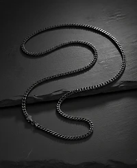 Rhona Sutton Men's Black Plated Stainless Steel Miami Cuban Chain Necklace