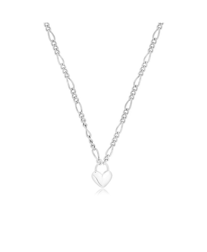 The Lovery Figaro Heart Padlock Necklace Sterling Silver