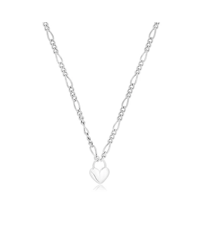 The Lovery Figaro Heart Padlock Necklace Sterling Silver