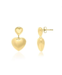 The Lovery Double Heart Drop Earrings 14K Gold-Plated Sterling Silver