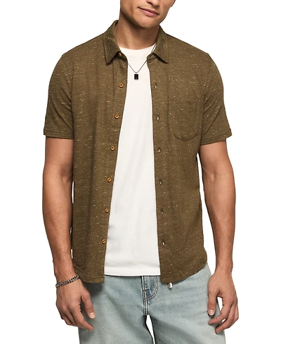Lucky Brand Men's Short-Sleeve Linen Knit Shirt