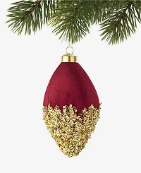 Holiday Lane Berry Tones Red Velvet Finial Ornament, Macy's Exclusive
