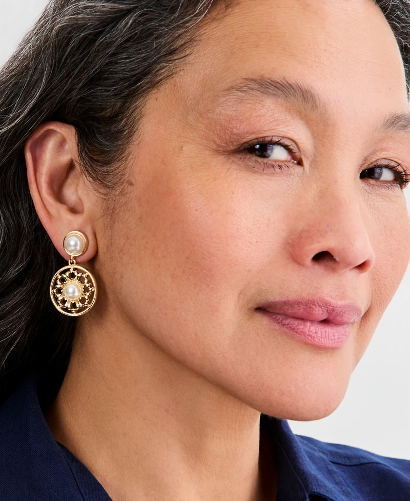 Charter Club Imitation Pearl Drop Earrings, Macy's Exclusive