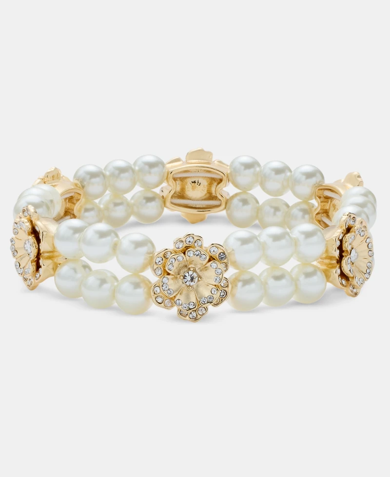 Charter Club Imitation Pearl Flower Stretch Bracelet, Macy's Exclusive