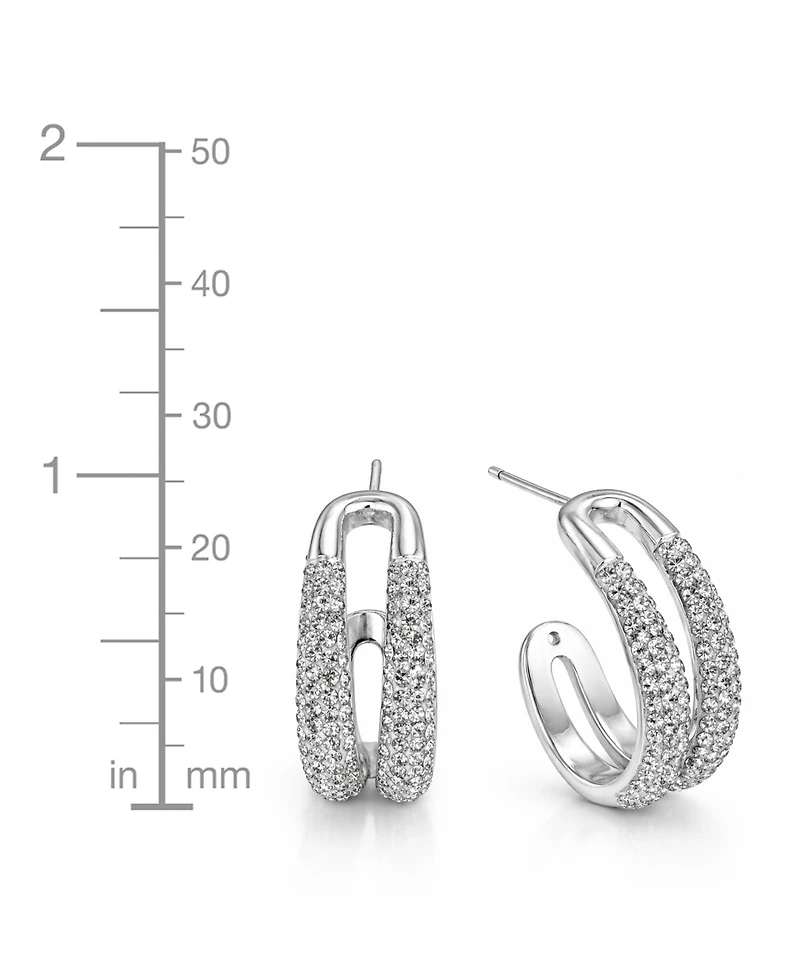 And Now This Clear Crystal Double Hoop Earrings