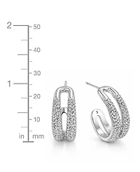 And Now This Clear Crystal Double Hoop Earrings