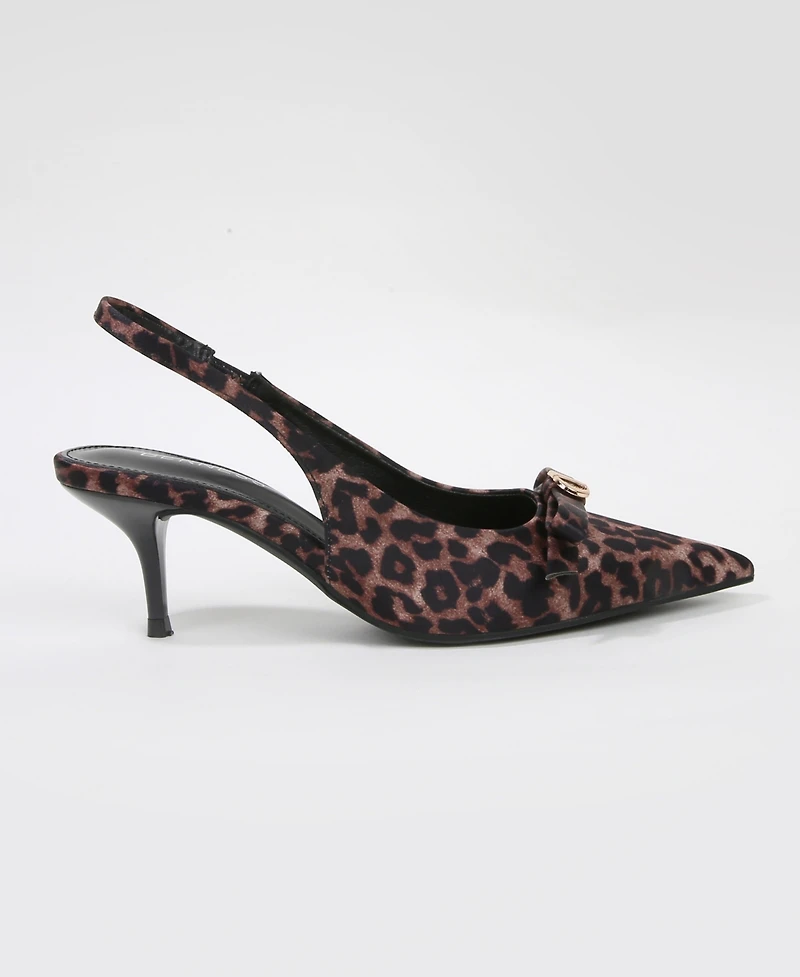 Berness Women's Charleigh Slingback Kitten Heels with Bow Detail