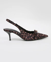 Berness Women's Charleigh Slingback Kitten Heels with Bow Detail