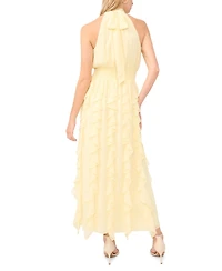 1.state Women's Cascading Collared Neck Maxi Dress