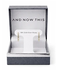 And Now This Crystal Baguette Hinged Hoop Earrings