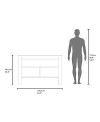 Fm Furniture Yoder Kitchen Island with Open Storage Shelves for Home Organization