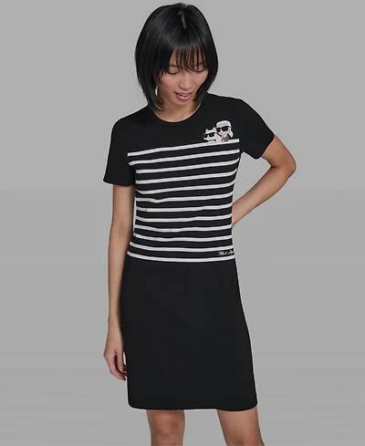 Karl Lagerfeld Paris Women's Stripe Logo Dress