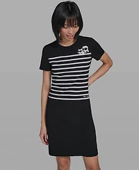 Karl Lagerfeld Paris Women's Stripe Logo Dress