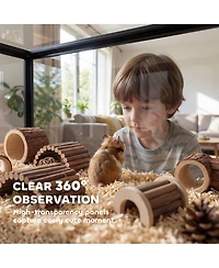 PawHut Large Acrylic Hamster Cage, Chewproof Guinea Pig Cage