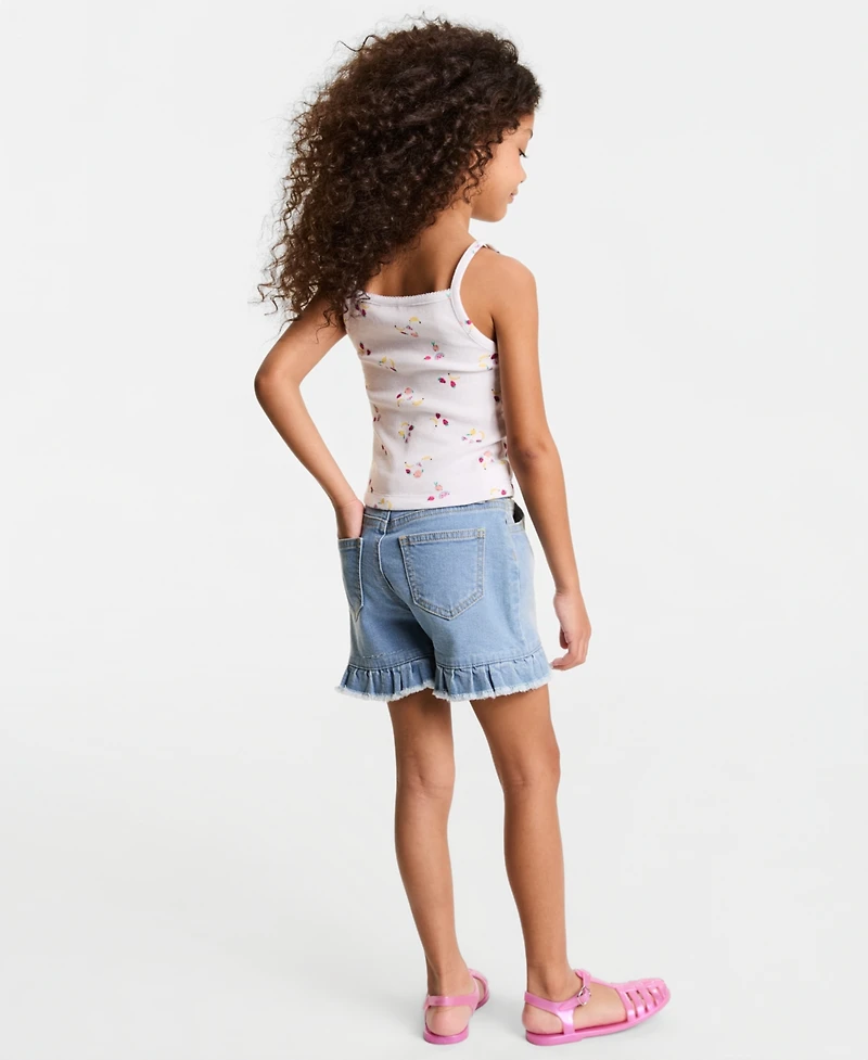 Epic Threads Girls' 5-20 Ruffle-Hem Denim Midi Shorts, Macy's Exclusive