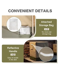 Aoodor Heavy Duty Air Conditioner Cover, 600D Waterproof Oxford Winter Central Air Conditioner Cover for Outside Unit