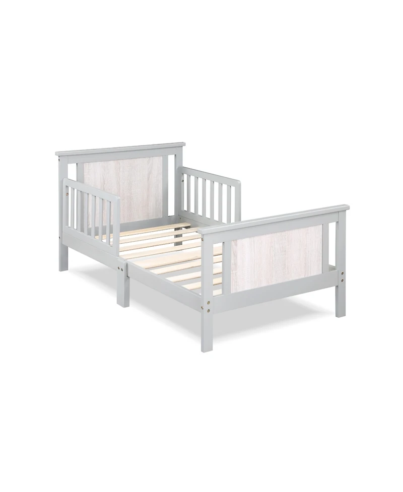 Flynama Rockport Reversible Panel Toddler Bed Solid Wood Dual Tone Finish Low Profile Design for Kids Bedroom