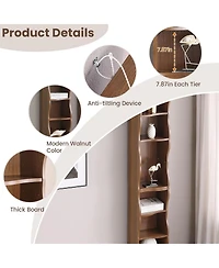 Rainsken 8-Tier Tall Narrow Bookshelf