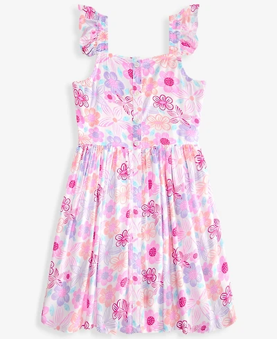 Epic Threads Girls' Xs-xl Tropical Floral-Print Button Dress, Macy's Exclusive