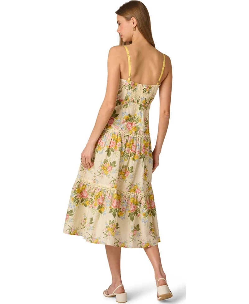 Adrianna Women's Printed Square Neck Midi Dress